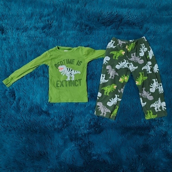 JUST ONE YOU by Carter's Toddler Boys' Green "Bedtime is Extinct" Pajama… - Picture 1 of 8
